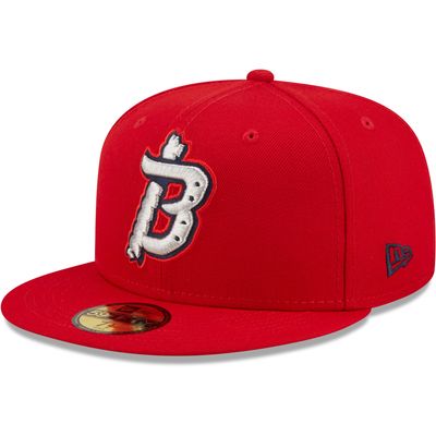 Men's New Era Red Binghamton Rumble Ponies Authentic Collection 59FIFTY Fitted Hat