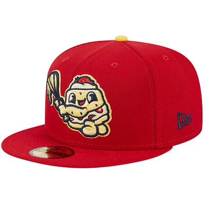 Casquette ajustée New Era Red Binghamton Rumble Ponies pour homme Southern Tier Shortcakes 59FIFTY