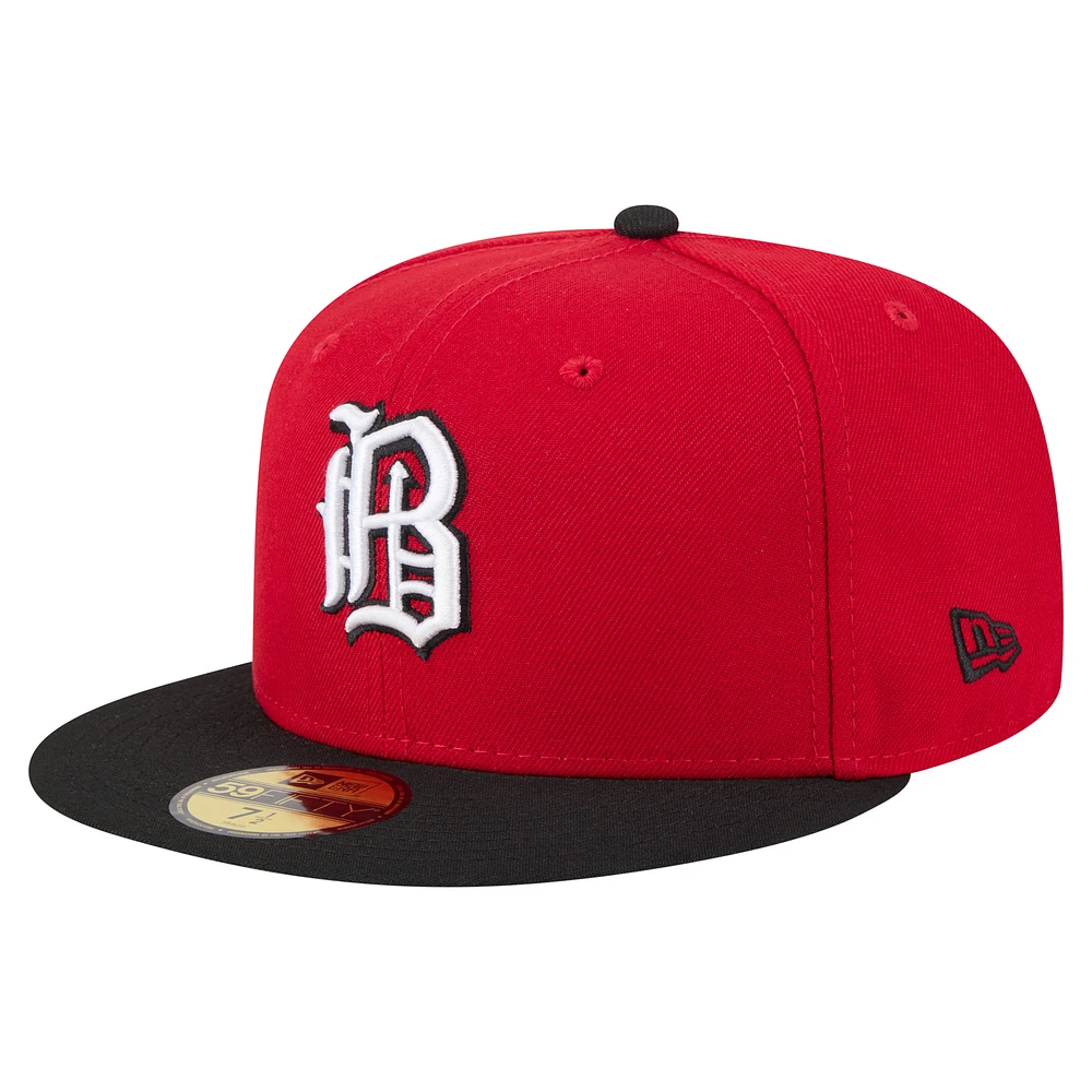 Men's New Era  Red/Black Birmingham Barons Authentic Collection 59FIFTY Fitted Hat