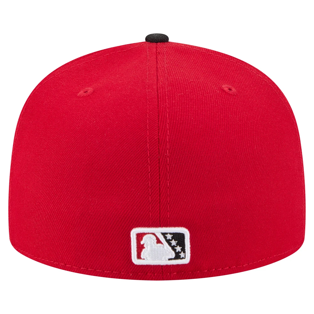 Men's New Era  Red/Black Birmingham Barons Authentic Collection 59FIFTY Fitted Hat