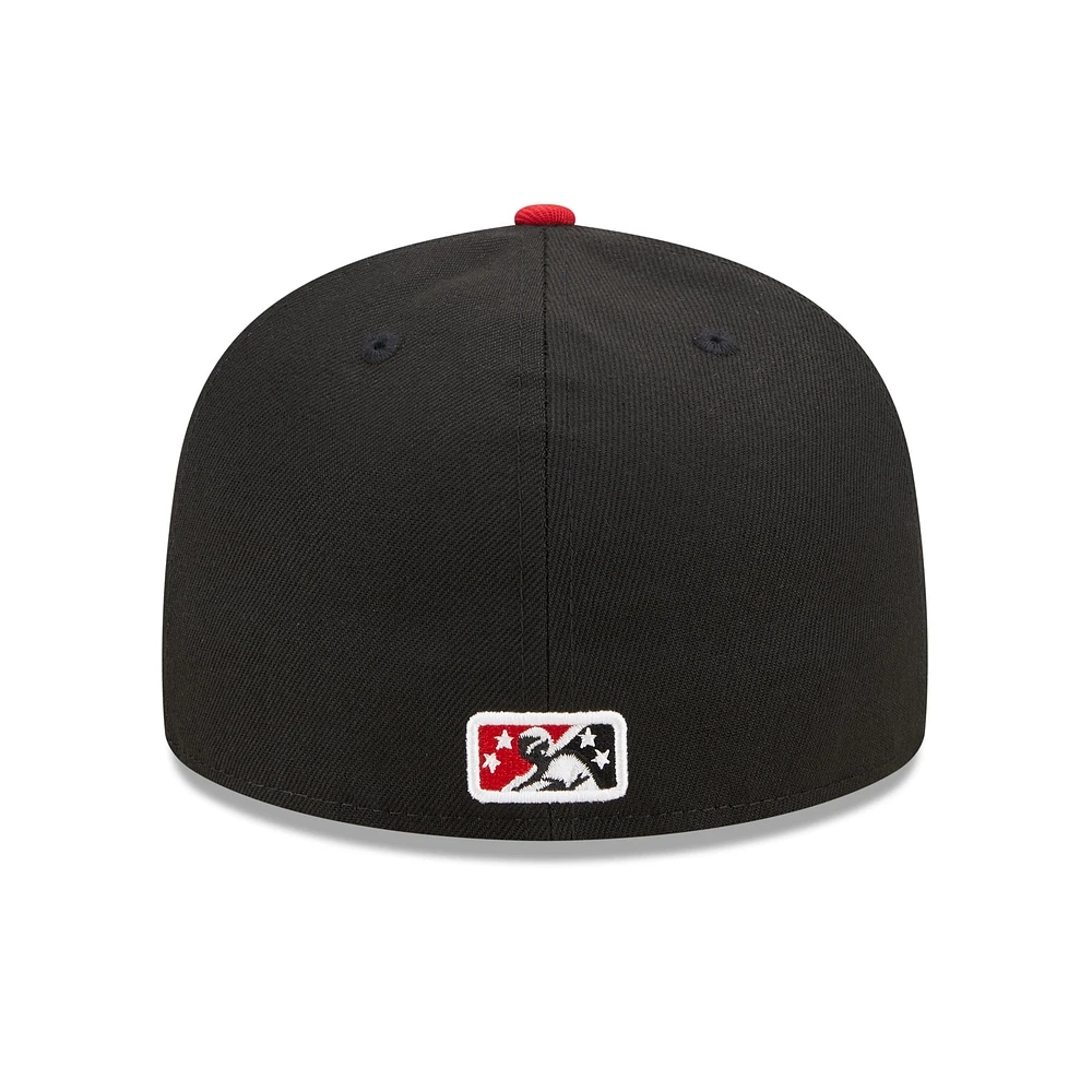 Men's New Era Black/Red Birmingham Barons Marvel x Minor League 59FIFTY Fitted Hat