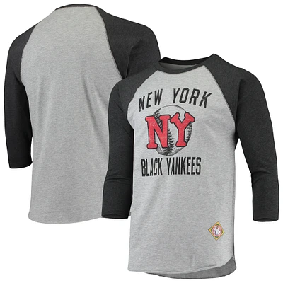 STI BLKYNK HTHR NOIR HOMME NEGRO LEAGUE MANCHES 3/4 RAGLAN SHRMENL-S