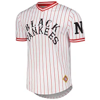 Men's Stitches White Black Yankees V-Neck Jersey