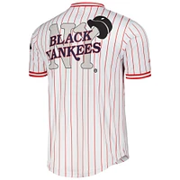 Men's Stitches White Black Yankees V-Neck Jersey
