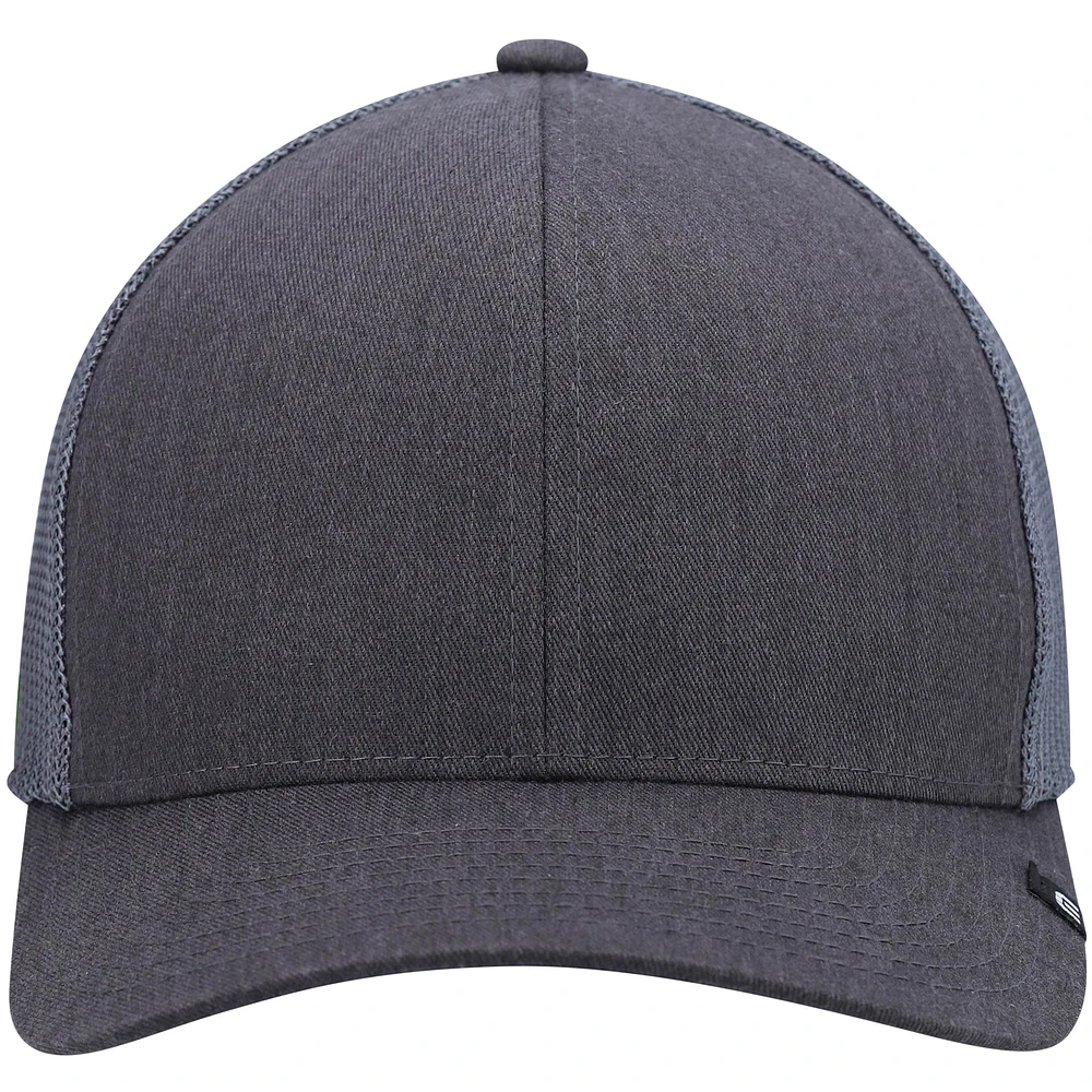 Men's TravisMathew Heathered Charcoal Widder 2.0 Trucker Snapback Hat