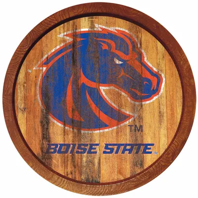 Boise State Broncos 21'' x 21'' Weathered Faux Barrel Top Sign