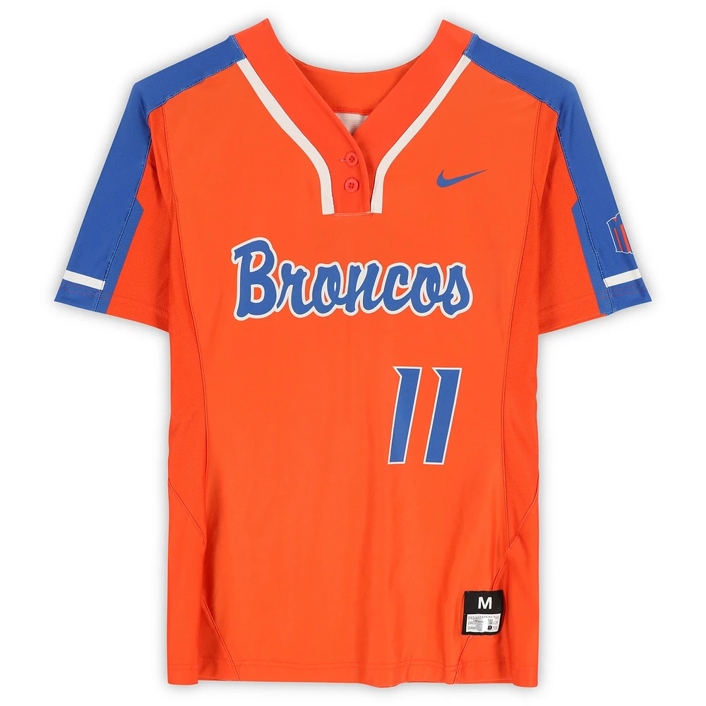Boise State Broncos Team-Issued #11 Orange Jersey from the Softball Program - Size M
