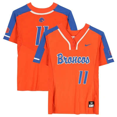 Boise State Broncos Team-Issued #11 Orange Jersey from the Softball Program - Size M