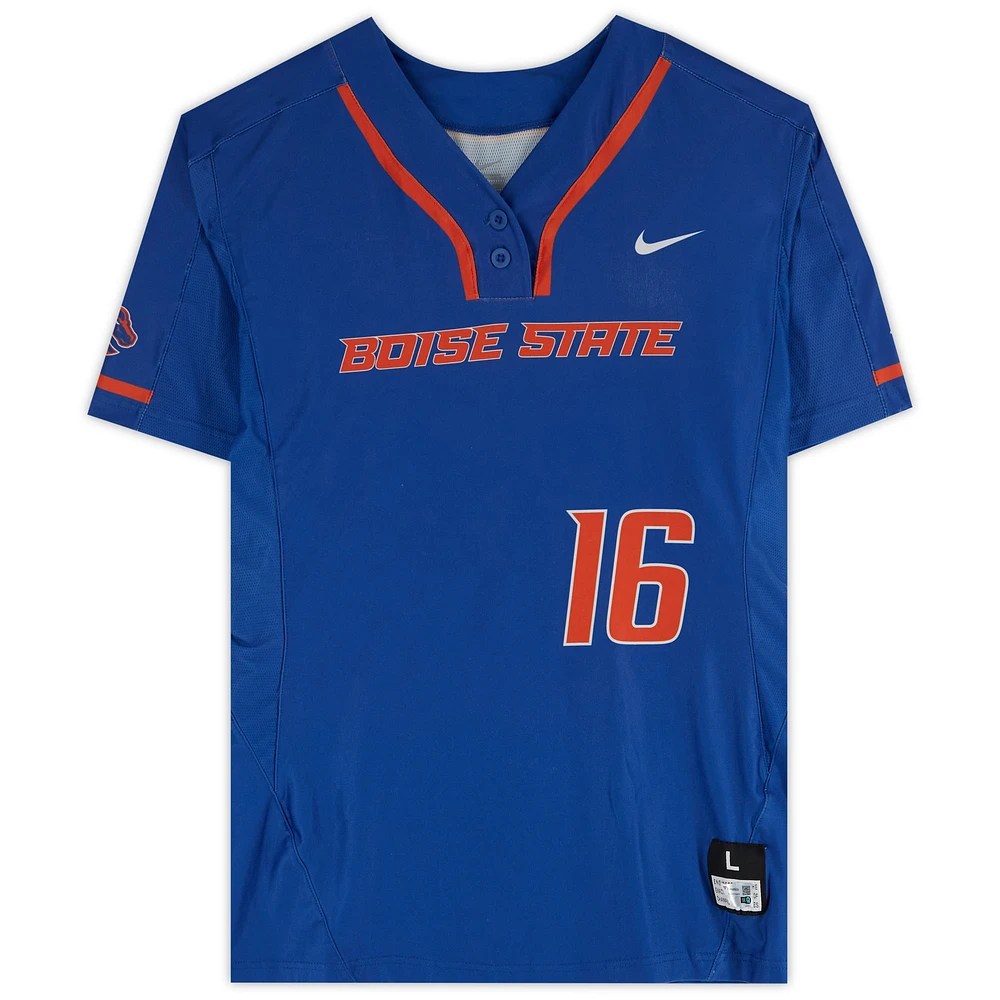 Boise State Broncos Team-Issued #16 Royal Jersey from the Softball Program - Size L