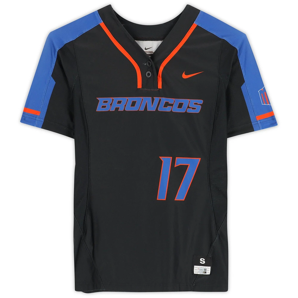 Boise State Broncos Team-Issued #17 Black Jersey from the Softball Program - Size S