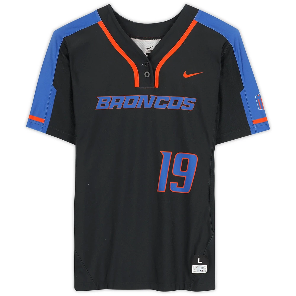 Boise State Broncos Team-Issued #19 Black Jersey from the Softball Program - Size L
