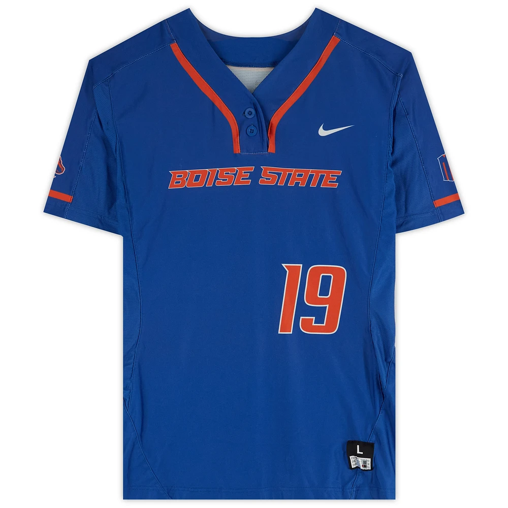Boise State Broncos Team-Issued #19 Royal Jersey from the Softball Program - Size L