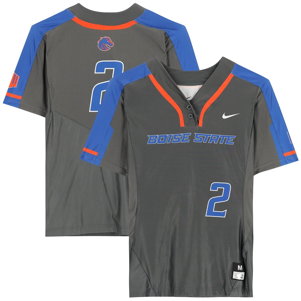 Boise State Broncos Team-Issued #2 Gray Jersey from the Softball Program - Size M