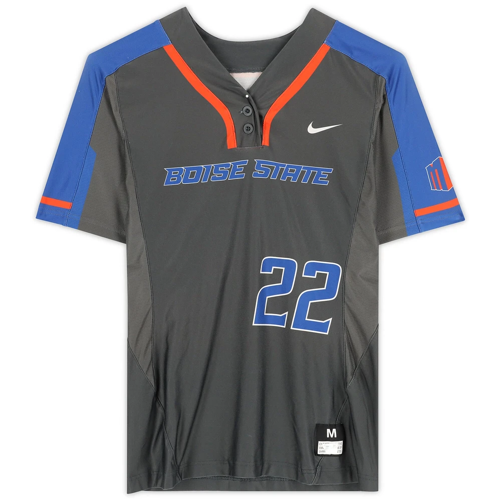 Boise State Broncos Team-Issued #22 Gray Jersey from the Softball Program - Size M