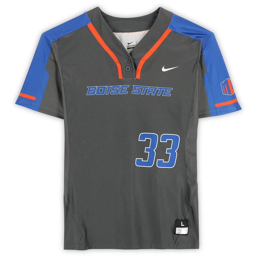 Boise State Broncos Team-Issued #33 Gray Jersey from the Softball Program - Size L