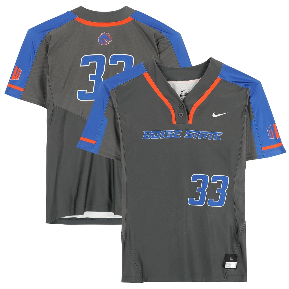 Boise State Broncos Team-Issued #33 Gray Jersey from the Softball Program - Size L
