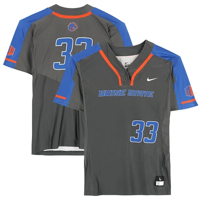 Boise State Broncos Team-Issued #33 Gray Jersey from the Softball Program - Size L
