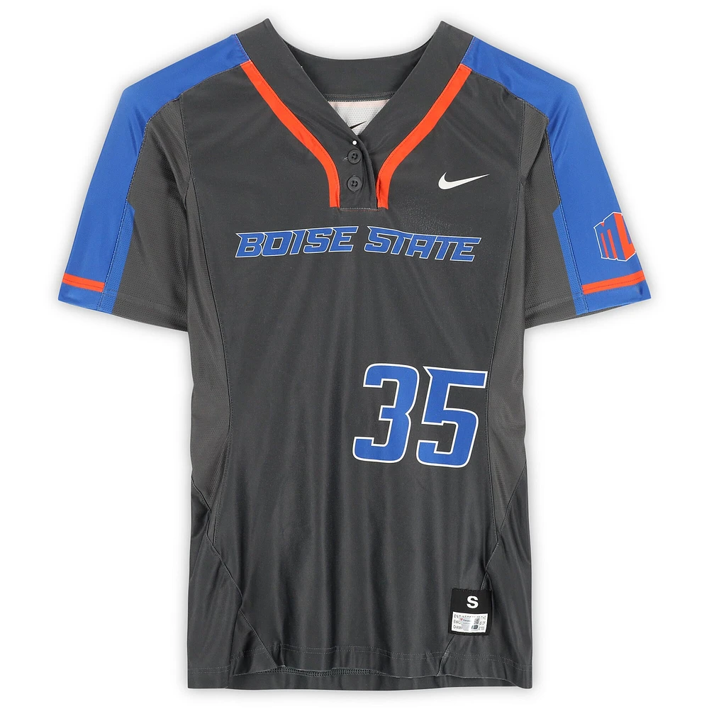 Boise State Broncos Team-Issued #35 Gray Jersey from the Softball Program - Size S