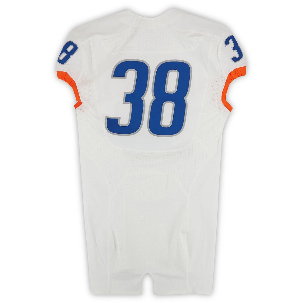 Boise State Broncos Team-Issued #38 White Nike Jersey from the 2015-23 NCAA Football Seasons - Size 44+4