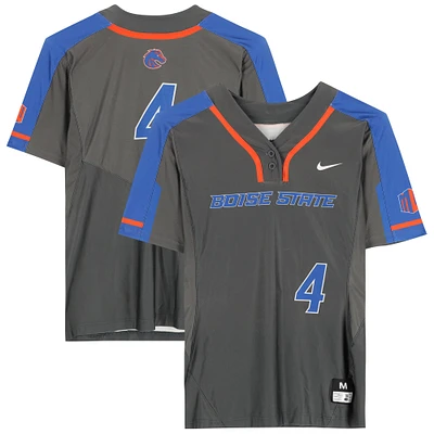 Boise State Broncos Team-Issued #4 Gray Jersey from the Softball Program - Size M