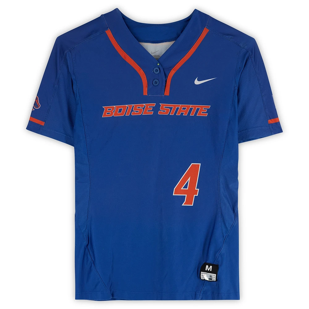 Boise State Broncos Team-Issued #4 Royal Jersey from the Softball Program - Size M
