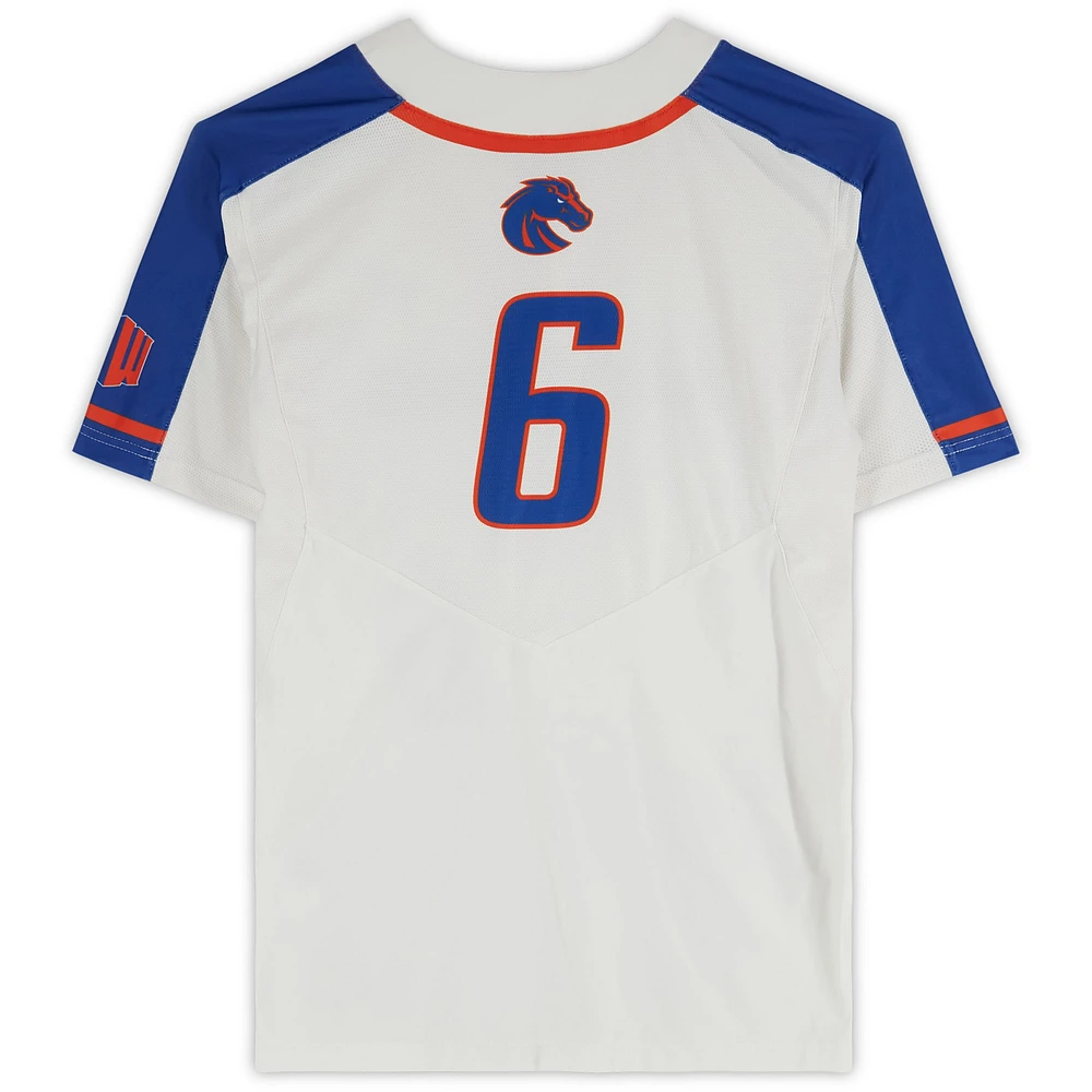 Boise State Broncos Team-Issued #6 White Jersey from the Softball Program - Size M