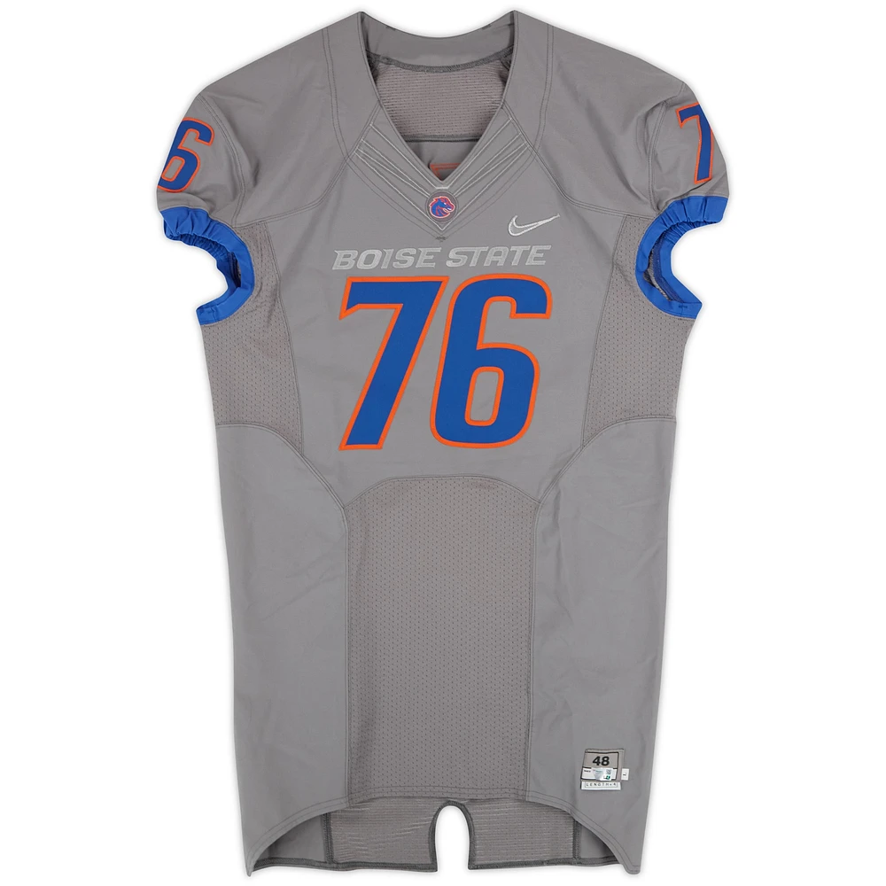 Boise State Broncos Team-Issued #75 Gray Nike Jersey from the Football Program - Size 48+4