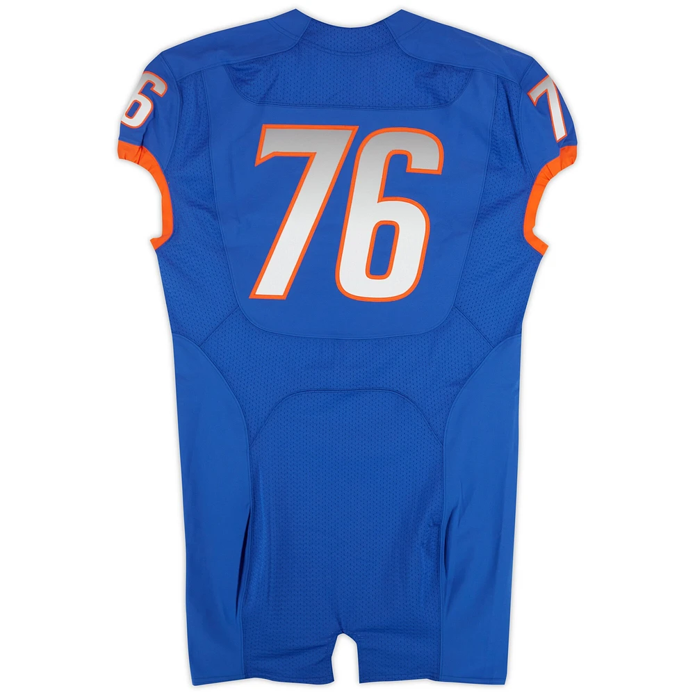 Boise State Broncos Team-Issued #76 Royal Nike Jersey from the 2013-15 NCAA Football Seasons - Size 48+4