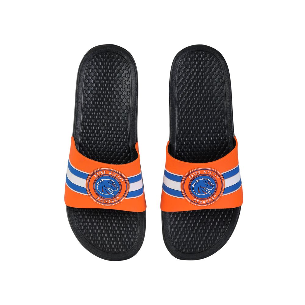 FOCO Boise State Broncos Stripe Raised Slide Sandals