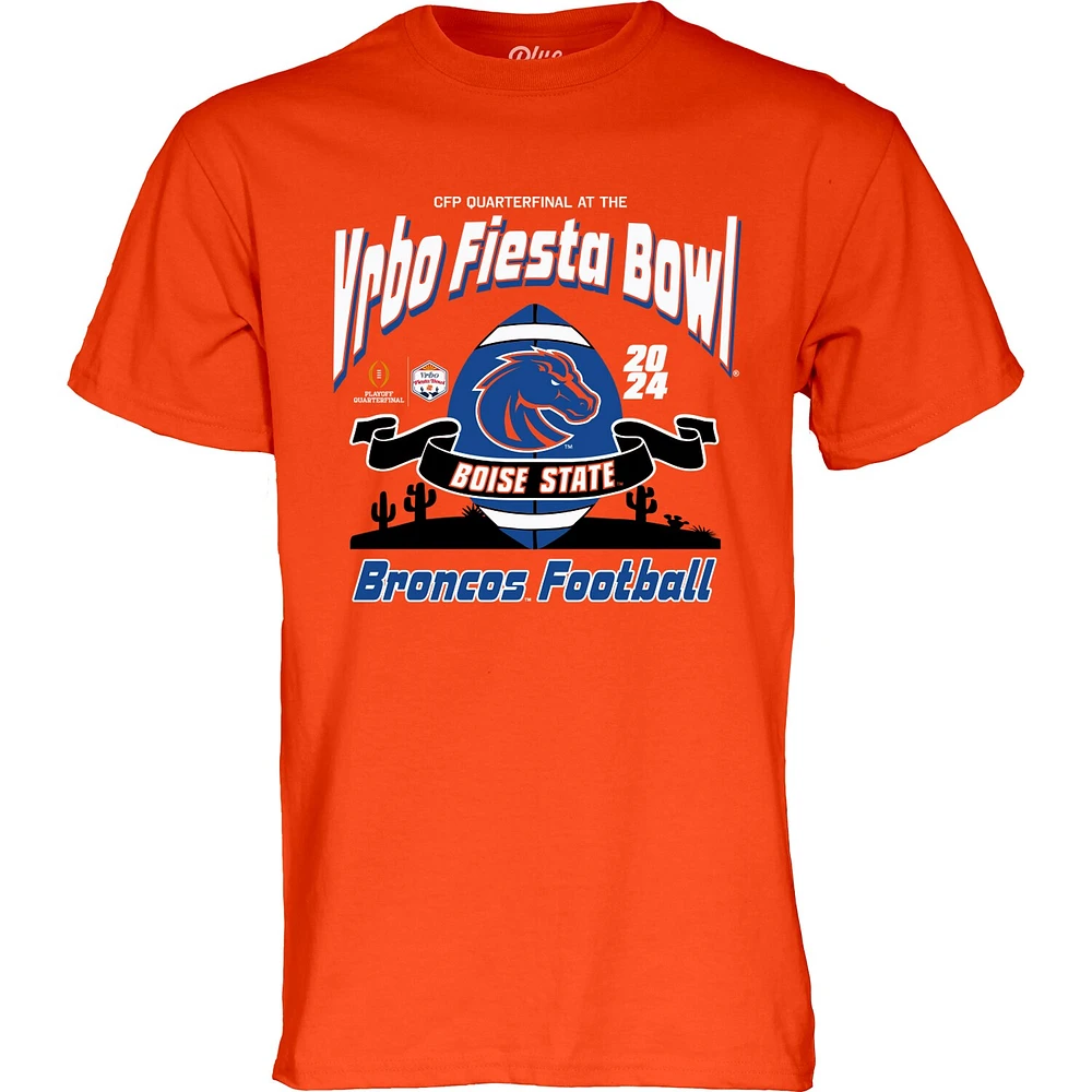 T-shirt bleu 84 orange Boise State Broncos College Football Playoff 2024 Fiesta Bowl pour homme