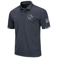 Men's Colosseum Charcoal Boise State Broncos OHT Military Appreciation Digital Camo Polo