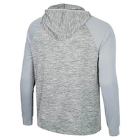 Sweat à capuche et coupe-vent Cybernetic Raglan manches longues quart de zip pour homme Colosseum Gray Boise State Broncos