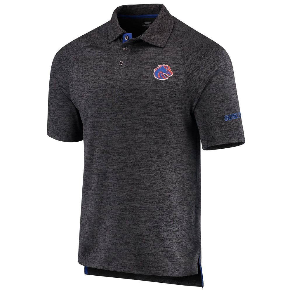 Men's Colosseum Heathered Black Boise State Broncos Down Swing Polo