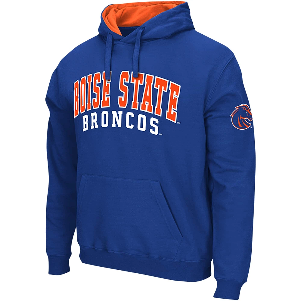 Men's Colosseum Royal Boise State Broncos Double Arch Pullover Hoodie