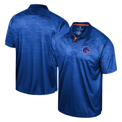 Men's Colosseum Royal Boise State Broncos Honeycomb Raglan Polo