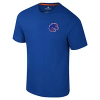 Men's Colosseum Royal Boise State Broncos Logo Lockup 2-Hit Active Blend T-Shirt