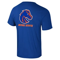 Men's Colosseum Royal Boise State Broncos Logo Lockup 2-Hit Active Blend T-Shirt