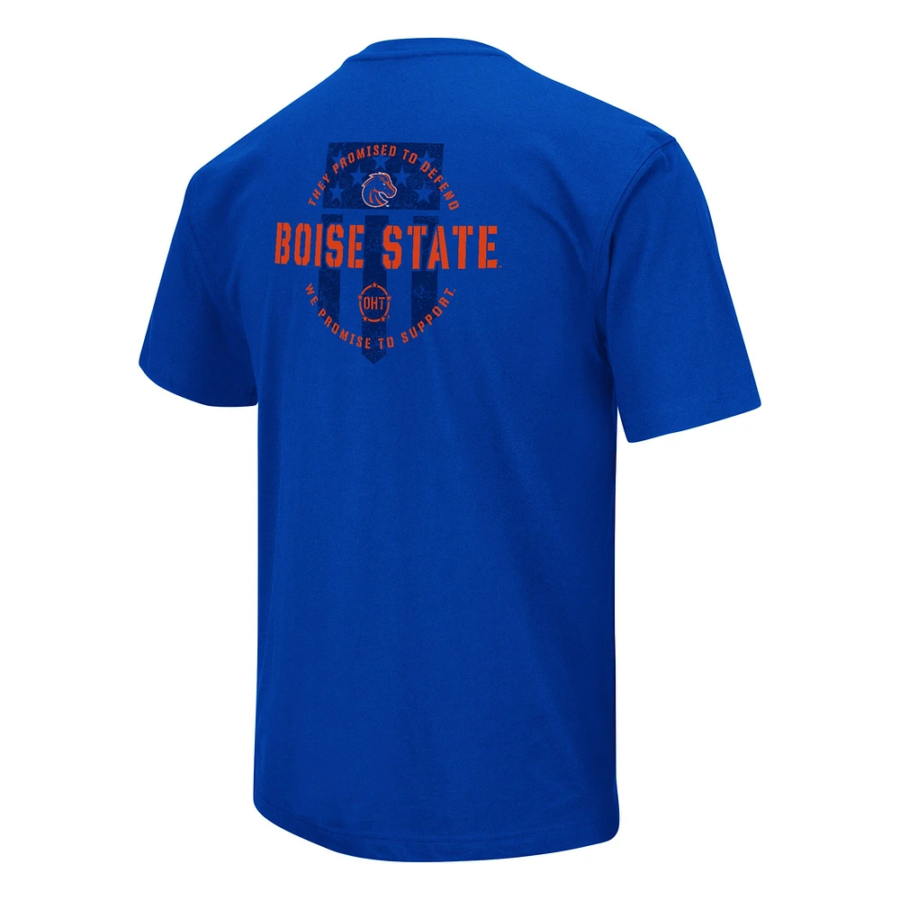 T-shirt d'appréciation militaire Colosseum Royal Boise State Broncos OHT pour homme