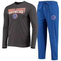 Men's Concepts Sport Royal/Heathered Charcoal Boise State Broncos Meter Long Sleeve T-Shirt & Pants Sleep Set