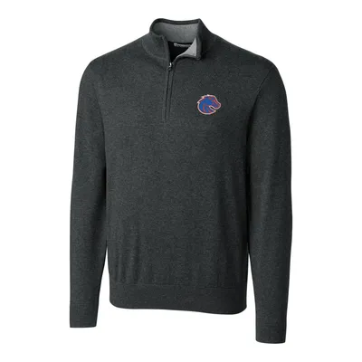 Boise State Broncos Cutter & Buck Big Tall Lakemont Half-Zip Jacket - Heather Charcoal