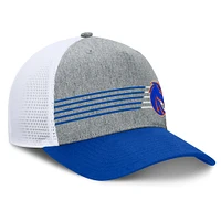 Men's Fanatics Heather Gray/Royal Boise State Broncos Profile Trucker Adjustable Hat