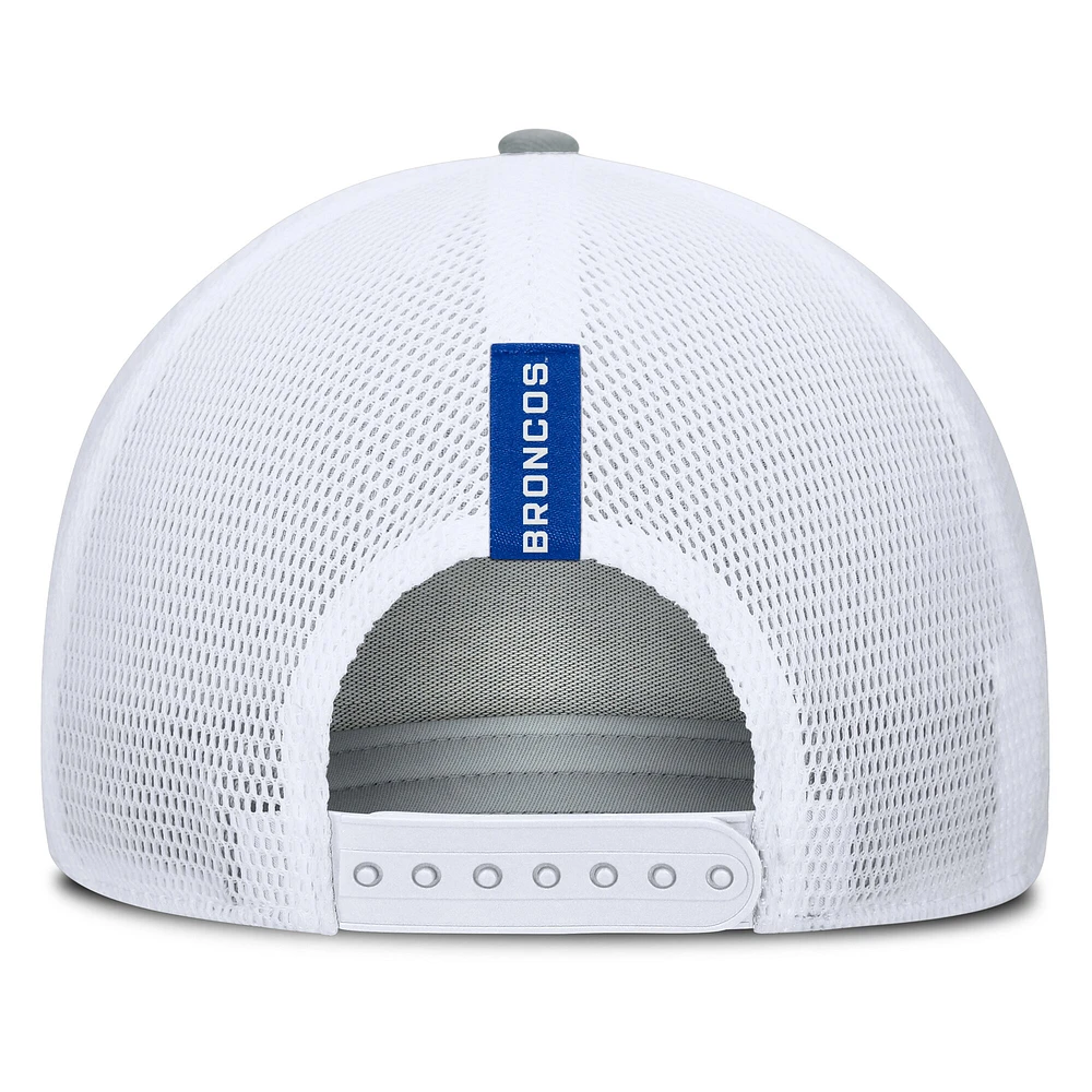 Men's Fanatics Heather Gray/Royal Boise State Broncos Profile Trucker Adjustable Hat