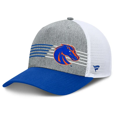 Men's Fanatics Heather Gray/Royal Boise State Broncos Profile Trucker Adjustable Hat