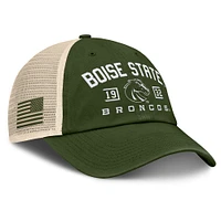 Men's Fanatics Olive Boise State Broncos OHT Military Appreciation Frontier Trucker Adjustable Hat