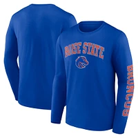 Men's Fanatics Royal Boise State Broncos Distressed Arch Over Logo Long Sleeve T-Shirt