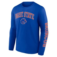 Men's Fanatics Royal Boise State Broncos Distressed Arch Over Logo Long Sleeve T-Shirt