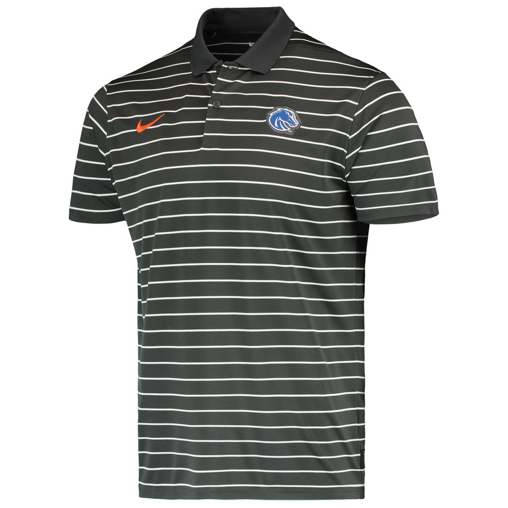 Men's Nike Anthracite Boise State Broncos Victory Stripe Performance 2022 Coaches Polo