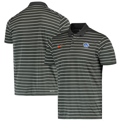 Men's Nike Anthracite Boise State Broncos Victory Stripe Performance 2022 Coaches Polo