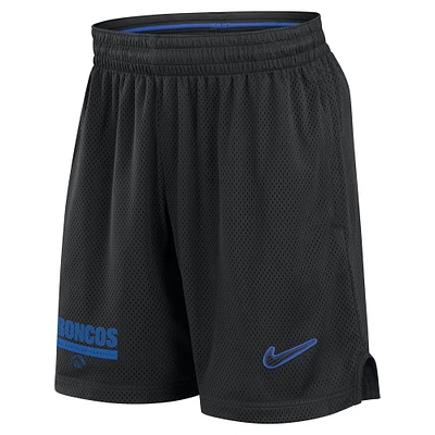 Short Nike noir Boise State Broncos 2024 Sideline Mesh pour homme