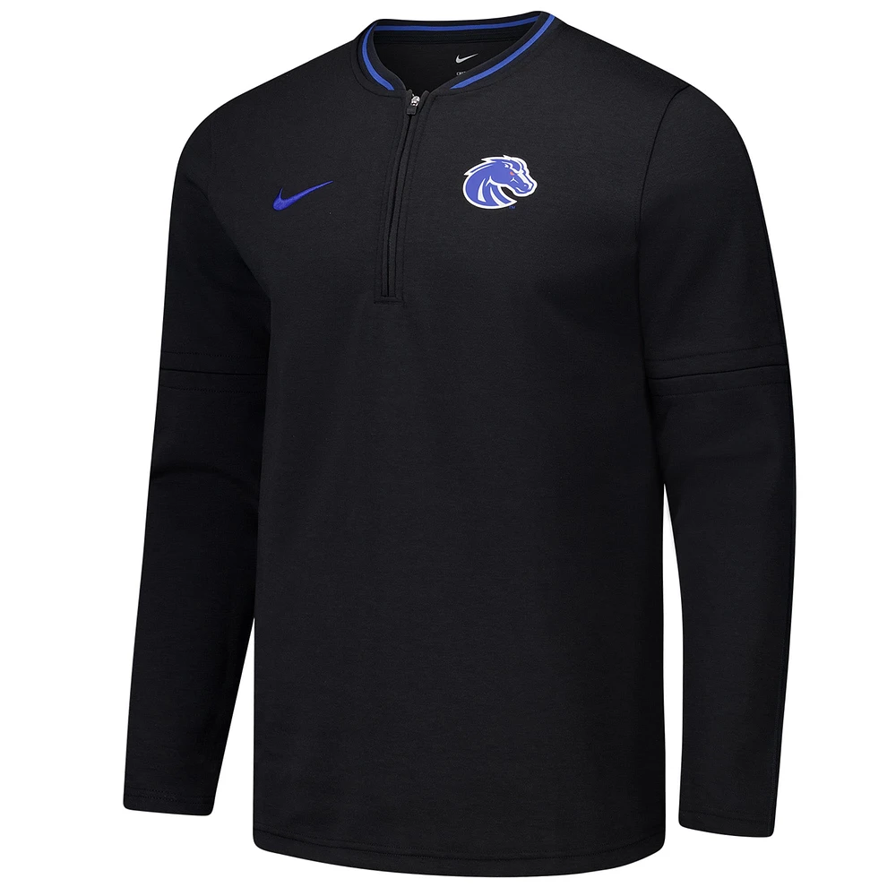 Veste Nike noire à quart de zip des entraîneurs Broncos Boise State pour homme